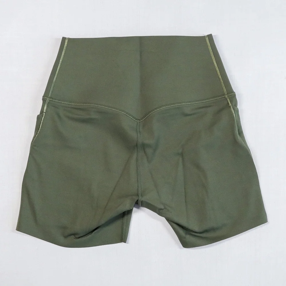 Nike Universa Dri-FIT Biker Shorts Women Small Olive Green High Rise FN3151-325